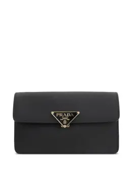 Мини-сумка из сафьяновой кожи с логотипом Prada, черный 30412600 | черный
