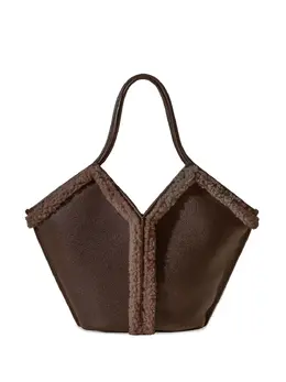 Hereu shearling-trimmed leather shoulder bag 31284614