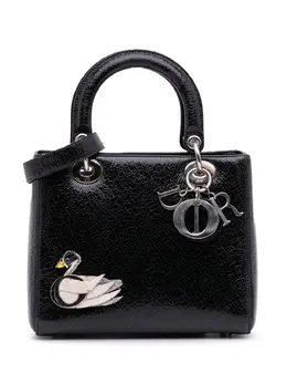 Christian Dior 2016 Medium Ceramic Effect Deerskin Jeweled Swan Lady Dior satchel 31454564