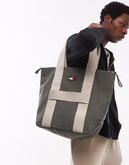 Сумка-тоут Tommy Jeans в стиле ретро зеленого цвета 141066025 | pewter green