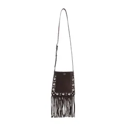 Valentino Garavani-Brown Suede Leather Small Cross Body Bag-Donna 52299471913300