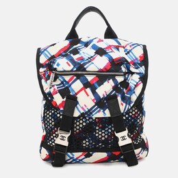 Chanel Airline White Multicolor Nylon Backpack 1190245