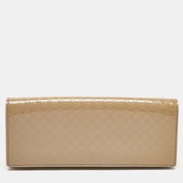 Gucci Old Rose MicroGuccissima Patent Leather Broadway Clutch 1190558
