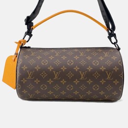 Louis Vuitton Soft Polochon Noir Monogram Macassar Coated Canvas Boston Bag 1190235