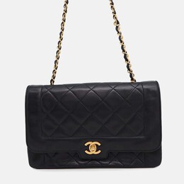 Chanel Diana Navy Lambskin Chain Shoulder Bag 1190246
