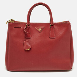 Prada Red Saffiano Lux Leather Large Double Zip Tote 1190205