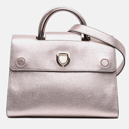 Christian Dior Pink Medium Metallic Grained Calfskin Christian Diorever Satchel 1189368