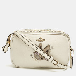 Coach White Leather Bird Patched Jamie Camera Crossbody Bag 1189316