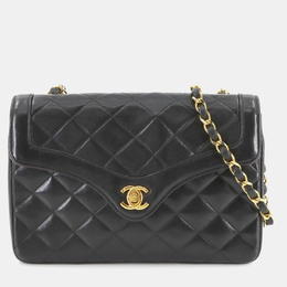 Chanel Matelasse Black Leather Chain Shoulder Bag 1188855