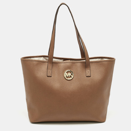 Michael Kors Brown Leather Medium Jet Set Travel Tote 1187247