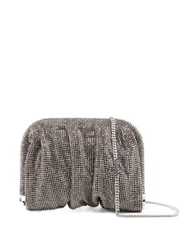 Benedetta Bruzziches crystal-embellished pleated clutch bag 30304750
