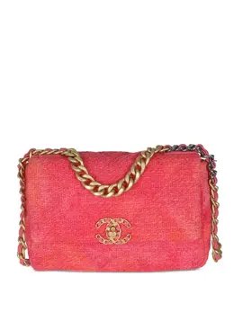 Chanel 2020 medium tweed quilted 19 shoulder bag 31352773