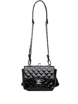 Chanel 2009-2010 Mini Patent Lace Kiss Lock Flap Double Bag shoulder bag 31476129