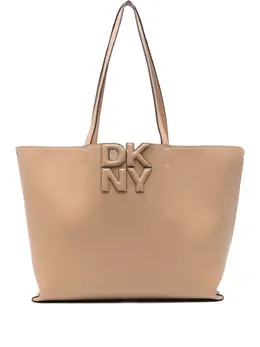 DKNY large logo-plaque tote bag 31086358