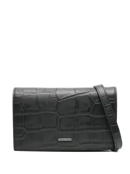 Emporio Armani crocodile-embossed leather clutch 31146652