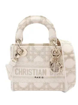 Christian Dior 2021-2025 Mini Embroidered Canvas Cannage Lady D Lite satchel 31473510