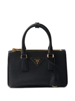Мини-сумка Galleria из сафьяновой кожи с верхней ручкой Prada, черный 31067140 | черный
