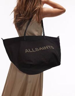 Черная холщовая сумка-тоут Allsaints serafina 145392486 | black
