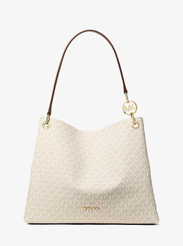 Большая сумка через плечо с фирменным логотипом Christina Michael Kors, бежевый 35t5g8we6b | vanilla