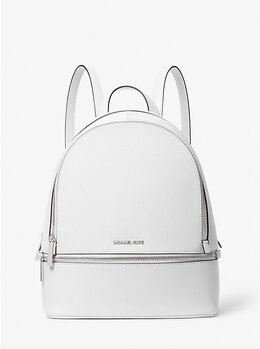 Средний рюкзак Rhea из шагреневой кожи Michael Kors, белый 35t5sm9m1l | optic white