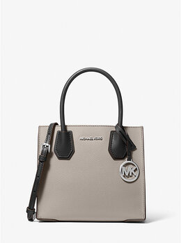 Сумка через плечо Mercer среднего размера из шагреневой кожи Michael Kors, мультиколор 35r3sm9m2t | pearl grey/black