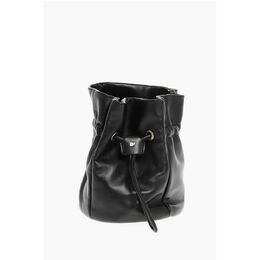 Кожаная сумка-ведро с завязкой Dsquared2, черный 0017617985 | black