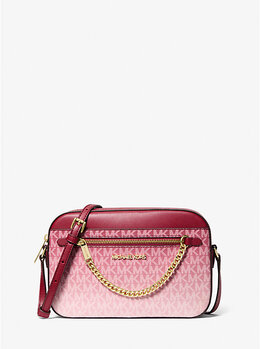 Большая сумка через плечо Jet Set с фирменным логотипом и эффектом омбре Michael Kors, красный 35t5gttc9y | cherry