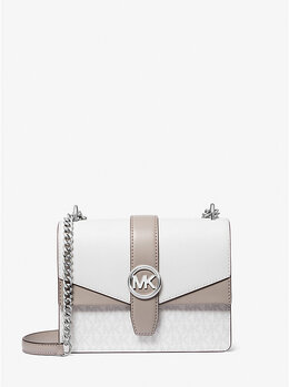 Маленькая сумка через плечо Greenwich с фирменным логотипом и цветными блоками Michael Kors, белый 35t5sgrc5v | optic white