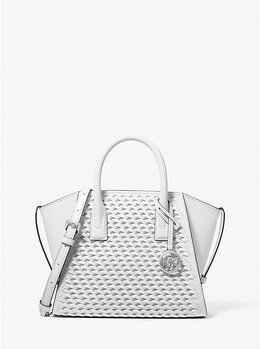 Маленькая плетеная сумка Avril Michael Kors, белый 35t5s4vs1y | optic white