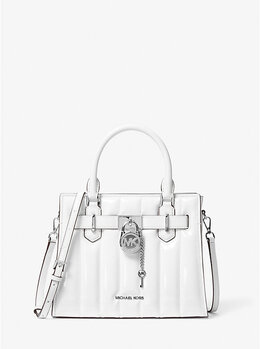 Маленькая патентованная сумка Hamilton Michael Kors, белый 35t5shms1a | optic white