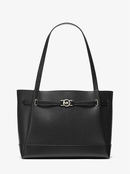 Большая сумка-тоут Reed из шагреневой кожи Michael Kors, черный 35f4g6rt3t | black