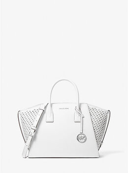 Большая плетеная сумка Avril Michael Kors, белый 35t5s4vs3u | optic white