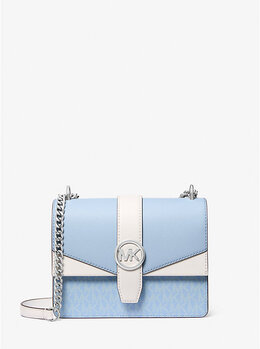 Маленькая сумка через плечо Greenwich с фирменным логотипом и цветными блоками Michael Kors, мультиколор 35t5sgrc5v | lt sky mlt