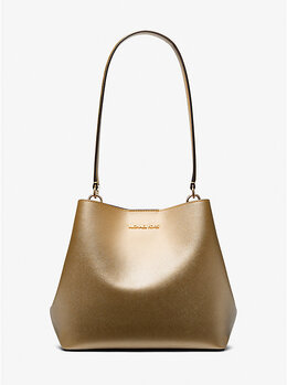 Сумка Pratt среднего размера с металлическим ремешком Michael Kors, золотой 35s4g3fs2m | pale gold