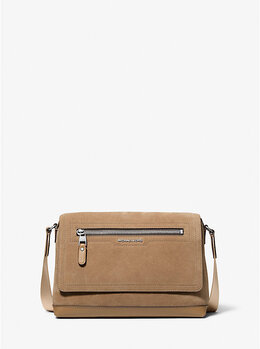 Маленькая замшевая сумка-мессенджер Hudson Michael Kors, коричневый 33f5ghdm0s | husk