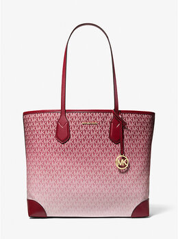 Большая сумка-тоут Eva с фирменным логотипом и эффектом омбре Michael Kors, красный 35f5gv0t7b | cherry