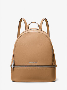 Средний рюкзак Rhea из шагреневой кожи Michael Kors, оранжевый 35t5sm9m1l | peanut