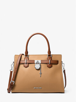 Сумка Hamilton среднего размера из кожи с цветными блоками Michael Kors, мультиколор 35t5shms2l | peanut multi