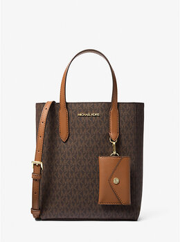 Маленькая сумка-тоут с фирменным логотипом Vincent и чехлом для карт Michael Kors, коричневый 35f4g2vt1b | brown