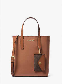 Маленькая сумка-тоут Vincent из сафьяновой кожи с чехлом для карт Michael Kors, коричневый 35f4g2vt5t | luggage
