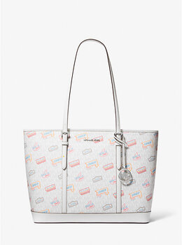Сумка-Тоут с большим фирменным логотипом Jet set Michael Kors, белый 35t5stvl9v | optic white