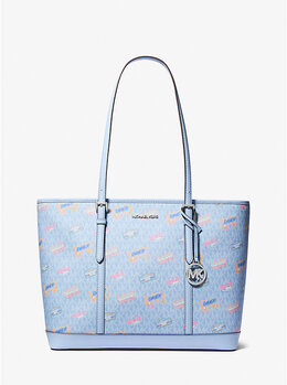 Сумка-Тоут с большим фирменным логотипом Jet set Michael Kors, синий 35t5stvl9v | light sky