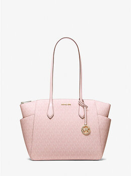 Сумка-Тоут Marilyn среднего размера с фирменным логотипом Michael Kors, розовый 35f5g6at2b | pwd blsh mlt