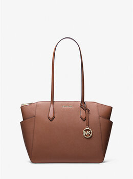 Сумка-Шоппер Marilyn среднего размера из сафьяновой кожи Michael Kors, коричневый 35f5g6at2l | luggage