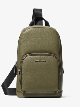Сумка-Слинг Cooper из шагреневой кожи Michael Kors, зеленый 37s4lcoy1l | olive