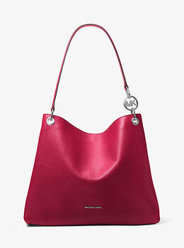 Большая сумка через плечо Christina из шагреневой кожи Michael Kors, красный 35t5s8we6l | dk raspberry