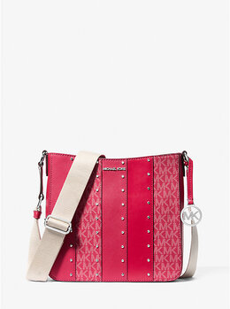 Сумка Jet Set с заклепками и фирменным логотипом, через плечо Michael Kors, мультиколор 35t5stvc1b | dark raspberry multi