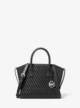 Маленькая плетеная сумка Avril Michael Kors, черный 35t5s4vs1y | black