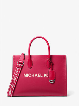 Сумка-Тоут Mirella среднего размера из шагреневой кожи Michael Kors, красный 35t5s7zt2l | dk raspberry