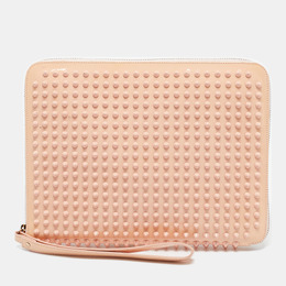 Christian Louboutin Light Pink Patent Leather Cris Spike Clutch 1191085